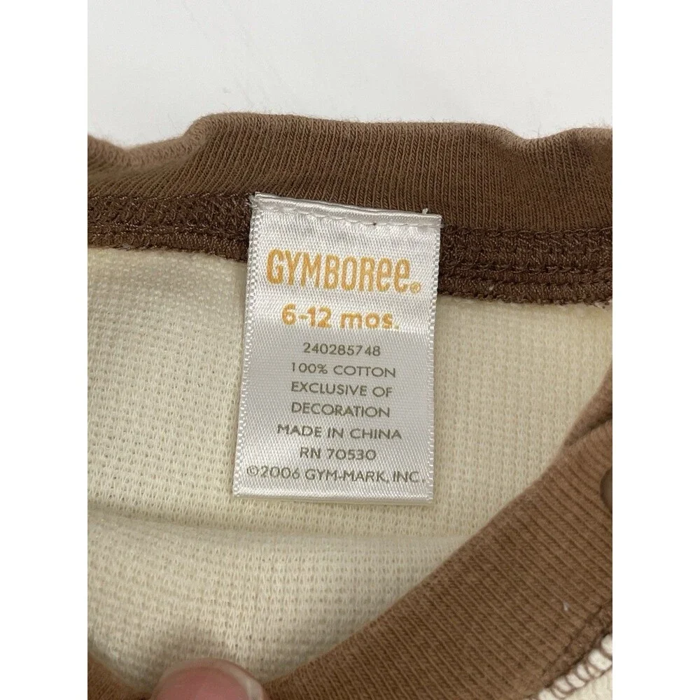 Gymboree Baby Outfit Set 6-12 Months Mountain Ram  Hoodie Sweater & Thermal Top